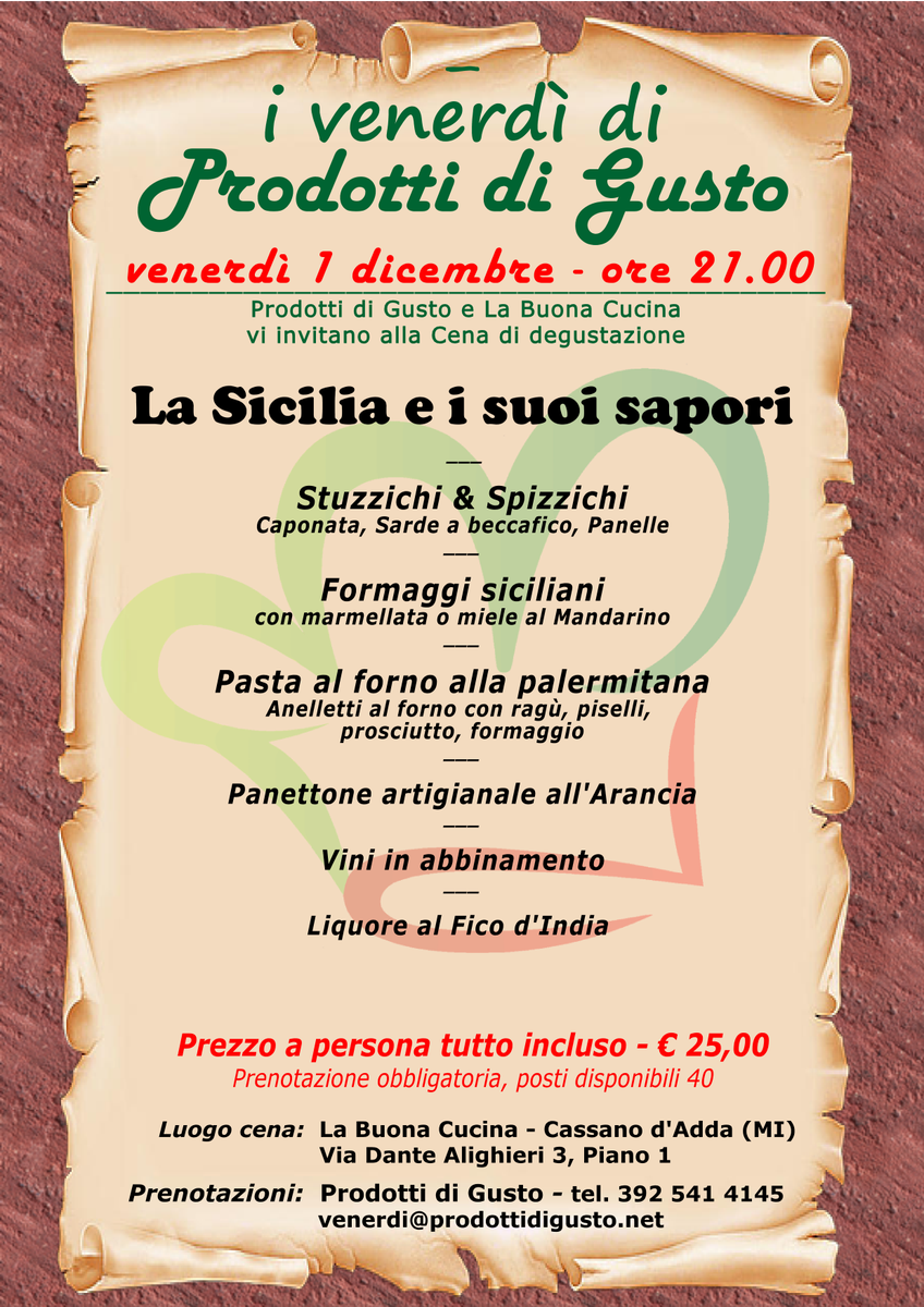 IncontridiGusto's tweet photo. #1dicembre Cassano d'Adda : Cena a tema #Sicilia
https://t.co/xCAVxUx6Xe
#food #foodlovers #ProdottidiGusto #incontridigusto #cena #cucina #social #eating https://t.co/KLFpF3SHPe