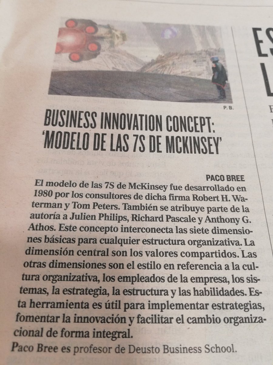 InnovAccounting's tweet photo. Business Innovation Concept:
'Modelo de las 7S de McKinsey'
por @PacoBree profesor de @deustoDBS hoy en el suplemento Mercados de @elmundoes https://t.co/afuiA8vG2R