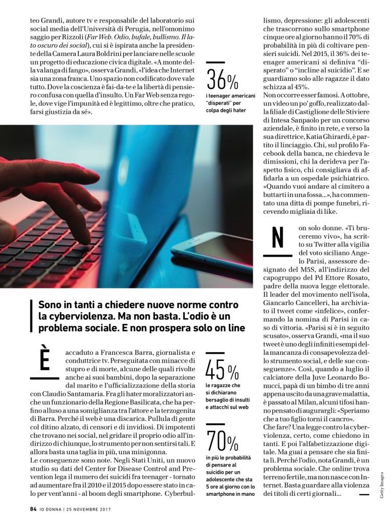 CostanzaRdO's tweet image. Insulti, attacchi, minacce. Il web è una cloaca. Ma l’odio non è solo un problema social, è un problema sociale. Su @IOdonna @Corriere scrivo di #FarWeb di @matteograndi @RizzoliLibri cc: @SM_SaraMauri