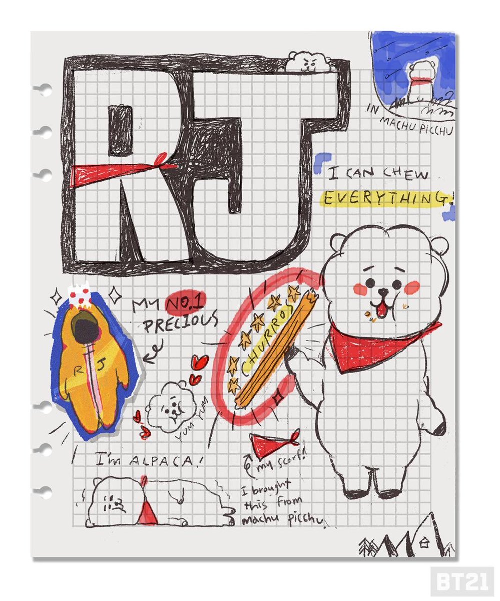 mundotvpe's tweet photo. I can chew everything! #RJ #greetings #gentle #parka #mumble #BT21 #UNVERSTAR #CreatedbyBTS https://t.co/tlhMyInTCG