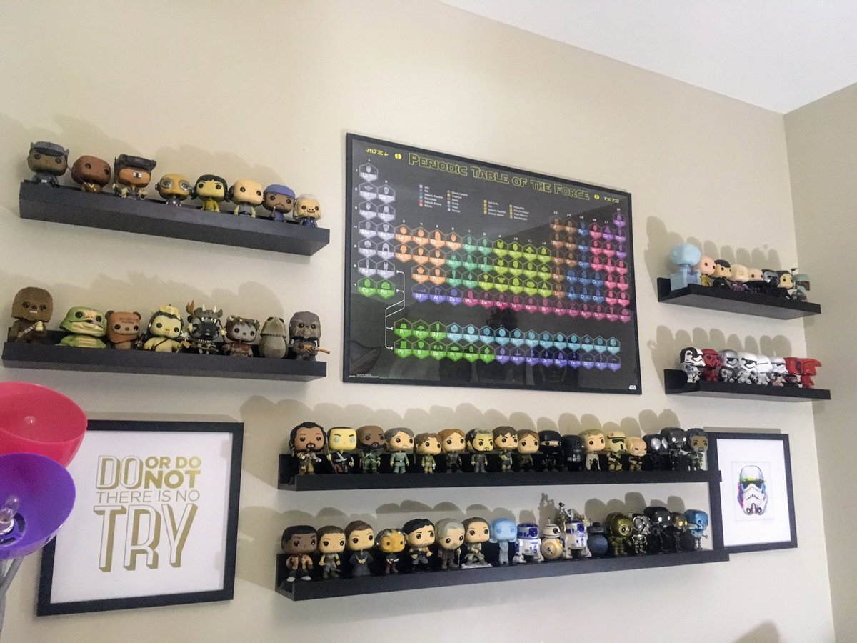 AndiBenn's tweet photo. Hey @GameStop, here's a glimpse of our collection. We pop hunt any chance we get and love adding new characters #ExpressYourShelfie #contest https://t.co/ncAhMHjtNu