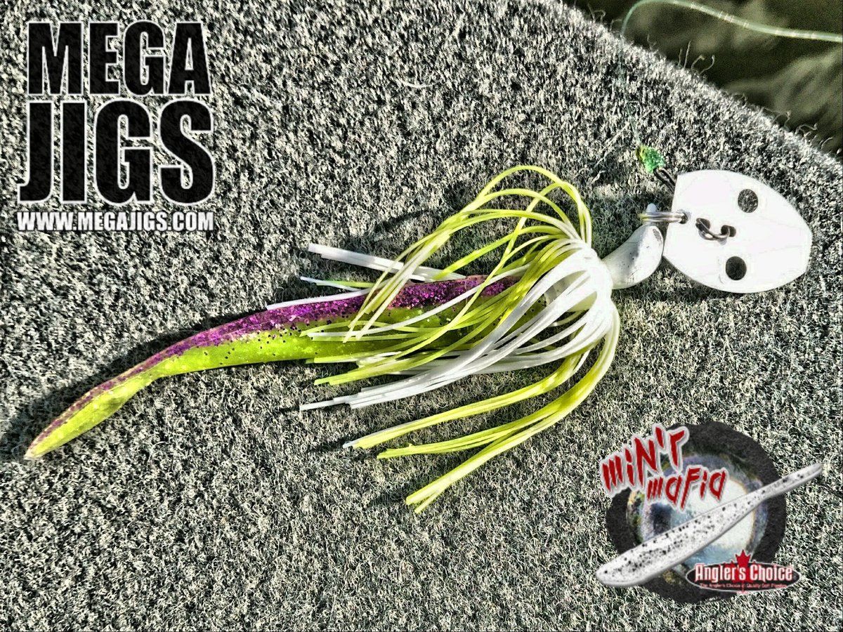 CanuckBassin's tweet photo. A partnership that gets ALOT of attention... @SEMoutdoors @MEGA_JIGS and @Anglers_Choice help us land fish all year round. 🇨🇦 #MegaChoice https://t.co/70HylkyRfq
