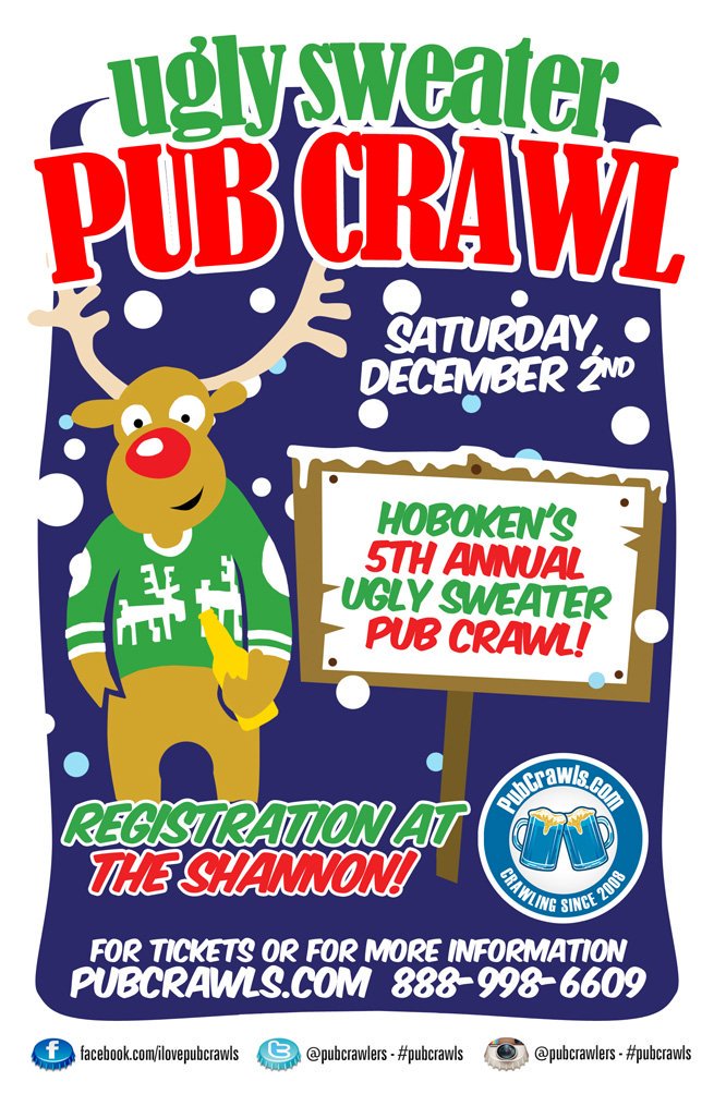 Ugly Sweater crawl this Saturday 12/2! Use code Shannon for 20% off #ShannonHoboken #GetShamrocked