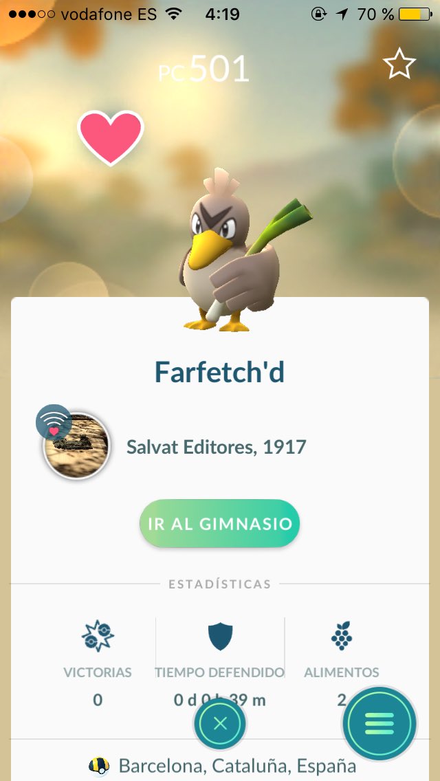 pokercde1's tweet photo. Y todo esto por salir a buscar #fartetch'd #PokemonGOtravel #PokemonGo https://t.co/iym8mCcPBl