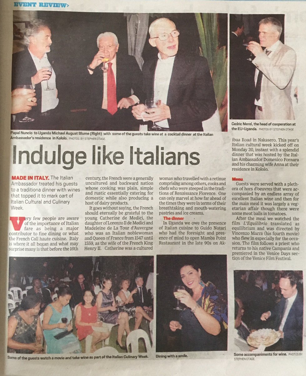 DFornara's tweet photo. @DailyMonitor goes as back as Caterina de Medici to explain #Italy’s contribution to fine cuisine. Thank you! @ItalyMFA #ItalianCulturalCulinaryWeek #vivereallitaliana https://t.co/AsT55Ym5Hm