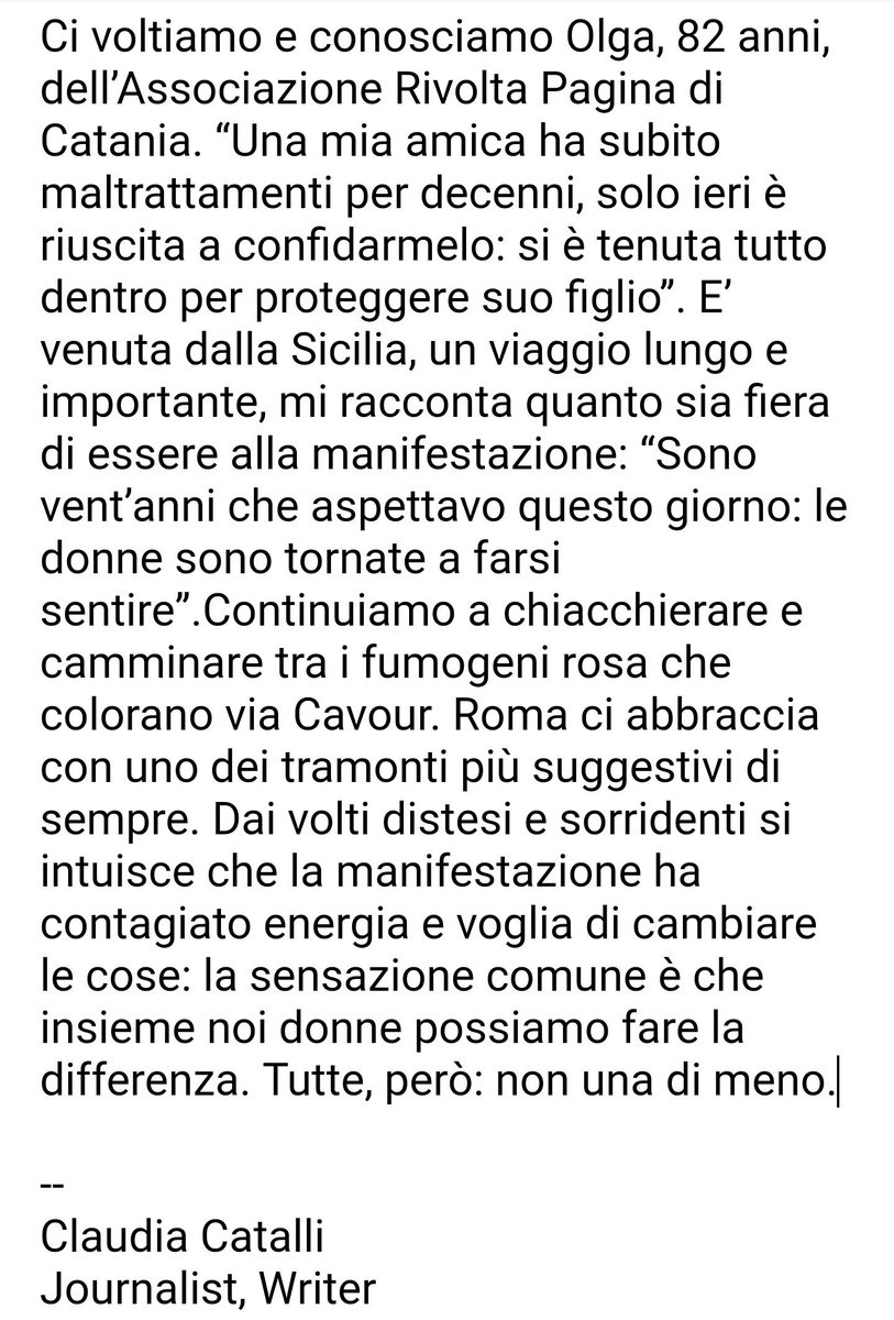 ClaudiaCatalli's tweet photo. Incontrare donne come Olga me l'ha reso chiaro:insieme possiamo farcela.Tutte però, #nonunadimeno.👍
#wetogether https://t.co/jWkBKkn729