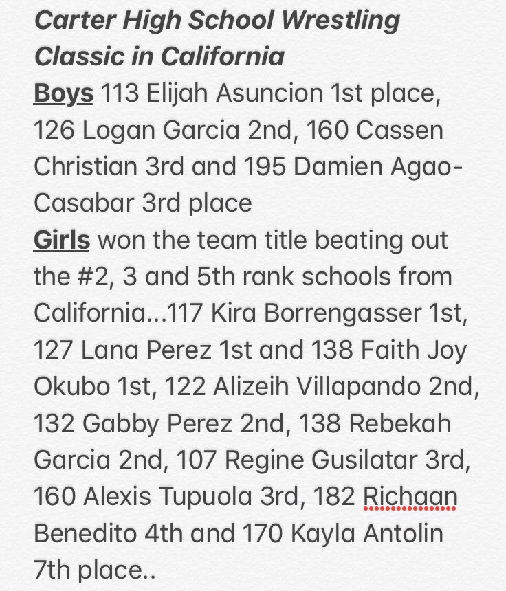 mohsathletics's tweet photo. Congratulations to our Boys and Girls wrestling team 🤼♀️🤼♂️ for representing in California. Many Champions including the girls team🔹GO Ⓜ️ENES🔹 #CAMOGA https://t.co/jLAUwyhglj