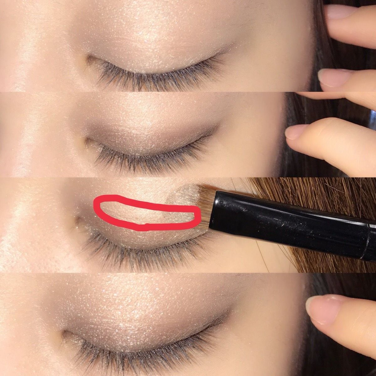Lb Cosmetics アイシャドウできれいなグラデーションを作りたいときは 仕上げに二重の線の辺りをベースカラーでぼかしましょう 二重幅に入れているカラーとブレンディングすることによって 自然な仕上がりに Lbコスメ アイシャドウ アイメイク