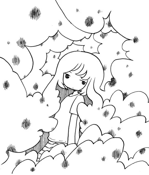 cink先生のホワイトホールちゃん。絵と一緒にあげてある短文も好きでした。いつか描こう描こうと思って、なかなか描けず今に至ったケースその2。 