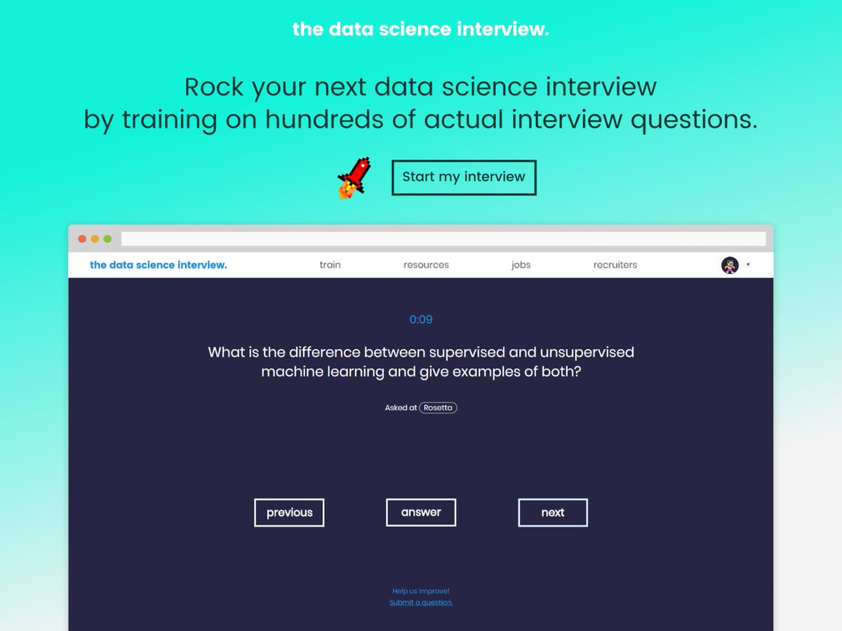 BetaList's tweet image. The Data Science Interview: Rock your next data science interview

betalist.com/startups/the-d…