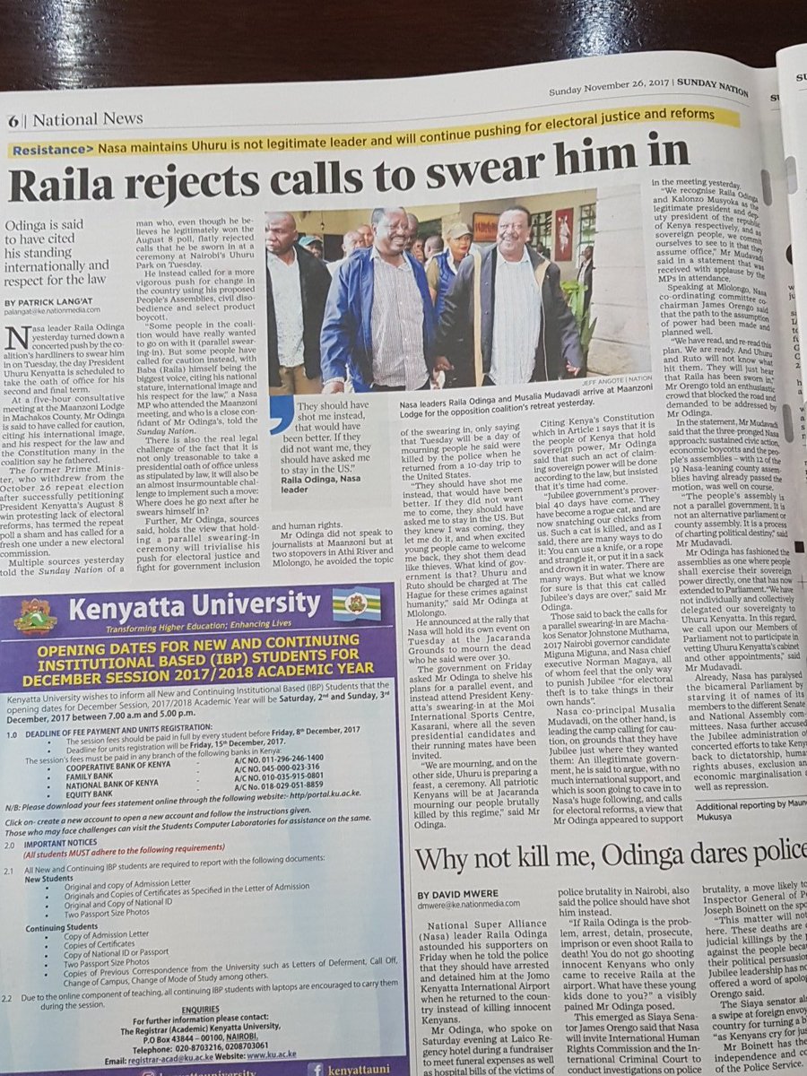 ahmednasirlaw's tweet photo. Hon Raila has the same "claim/right" to be sworn President of Kenya as me, you, Wanjiku, Onyango, Simiyu, Langat, Wehliye, Amina...&amp; any another Kenyan...His rejection to be sworn as President is same as my rejection, yours &amp; that of wanjiku, Onyango, simiyu, langat, wehliye... https://t.co/HvtiENB5EK