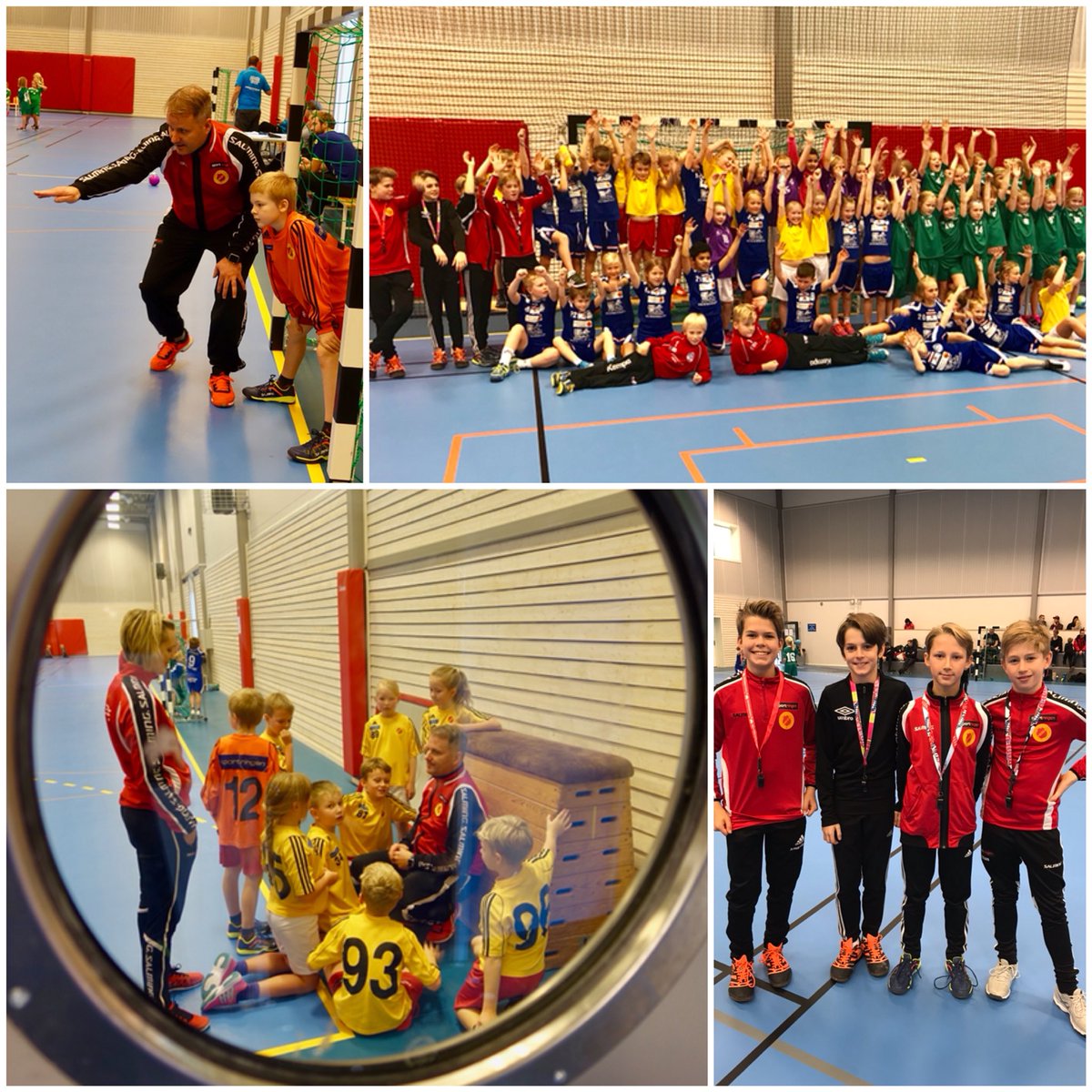 SvenskHandboll's tweet photo. Denna helg körs det Handbollfestival i Skara, Edsbyn och Enköping. I Skara var det en dag där barnen fullkomligt släppte loss i en ren handbollsglädje. Såklart hängde våra duktiga domare/instruktörer/ledare på i denna glädje #brajobbatalla #handbollfestival https://t.co/hgHS5oTTl6