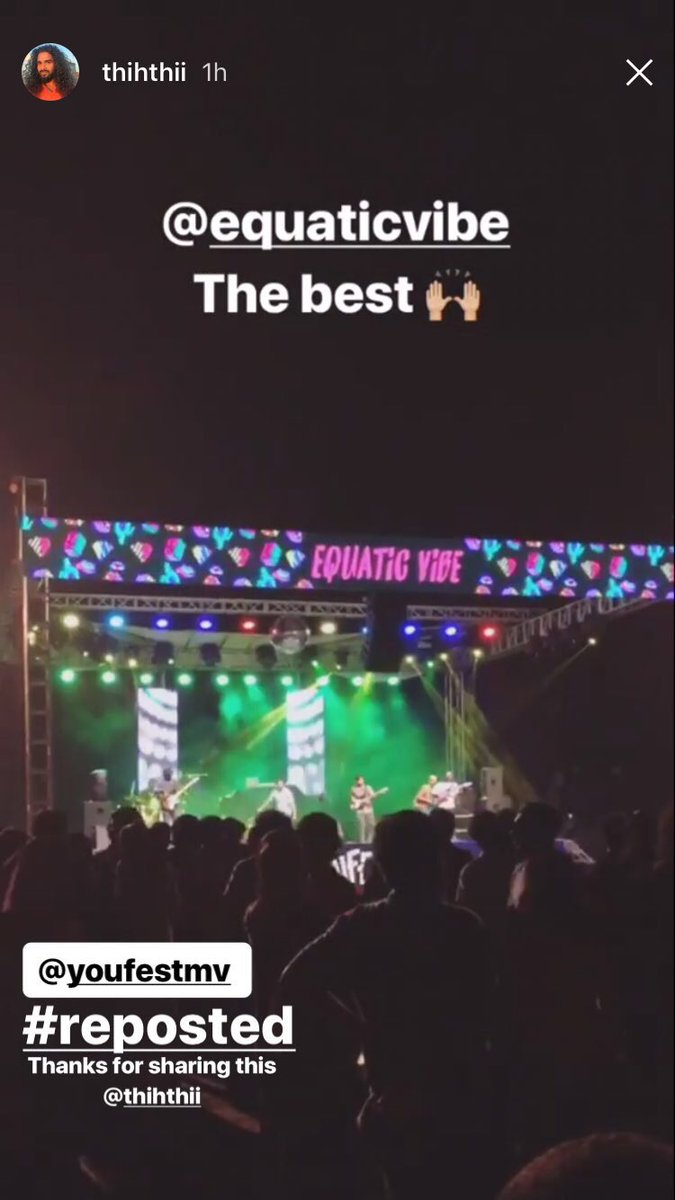 equaticvibe's tweet photo. #stories from @YouFestMv thanks  @thihthii for sharing this 😁🙌 https://t.co/nE9TelSyqE