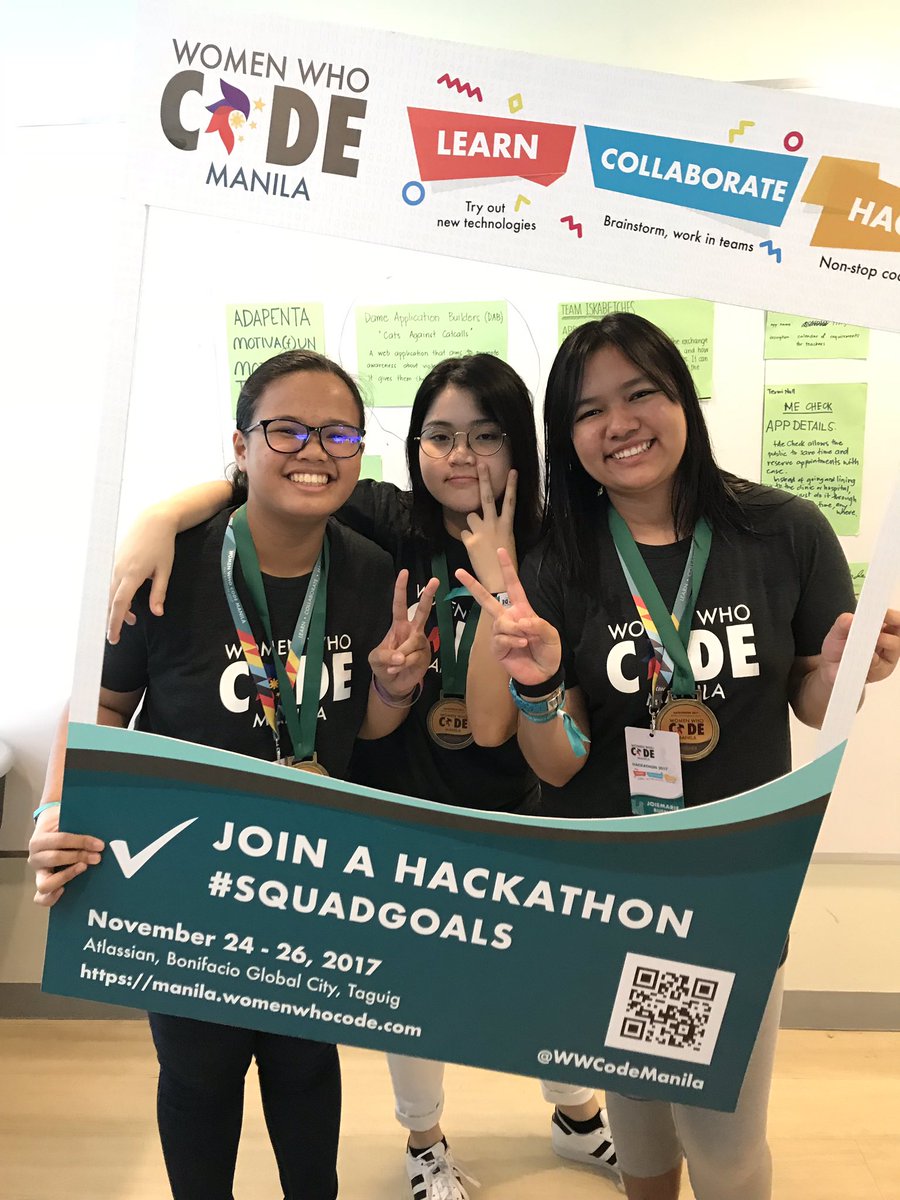 edzwashere's tweet photo. legit so proud!! 😄💕 goodjob guys!!! #WWCodeManilaHackathon #SquadGoals https://t.co/nreq1r2Jvk