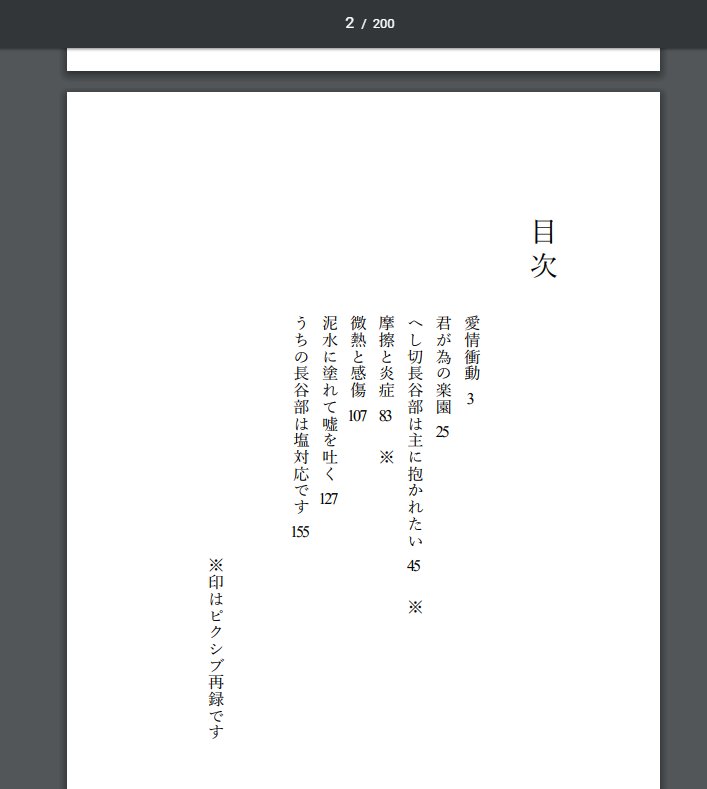 無事入稿しました。A6(文庫)/200P/1500円予定になります。
内容のネタバレにならない程度の詳細は画像で 