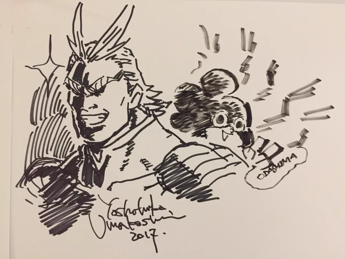 あと、会場で偶然にも馬越さんに遭遇し、落書きスペースに峰田残してきました。緊張しました... 