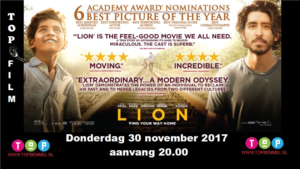 Topbemmel's tweet photo. A.s donderdag 30 november te zien bij TOP de film 'Lion' @Topbemmel @theaterkerk Aaanvang 20.00 uur. @uitweb @RegioLingewaard @Gemeentenieuws @dgbetuwe @dgnijmegen  @dgarnhem @arnhem_nijmegen @GendtNieuws https://t.co/aLrgLDzbzK