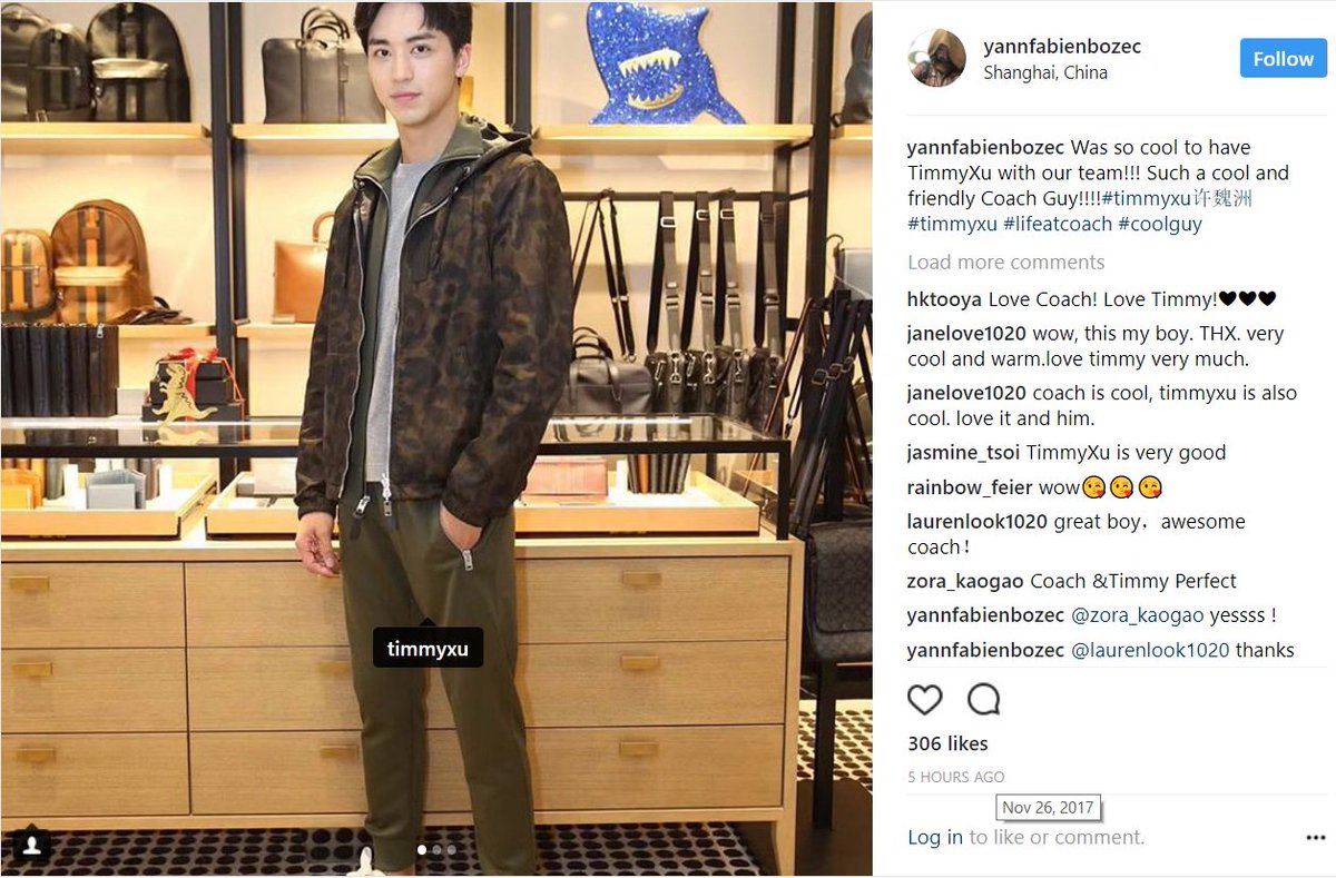 zznoii's tweet photo. 171126 yannfabienbozec IG (President & CEO Coach Greater China at Coach)
"เจ๋งมากที่มี TimmyXu อยู่กับทีมของพวกเรา!!! ช่างเป็นหนุ่ม Coach ที่เท่&เฟรนลี่!!!!" #timmyxu许魏洲 #timmyxu #lifeatcoach #coolguy
https://t.co/0SHu8Con7S https://t.co/avMv8CopAI