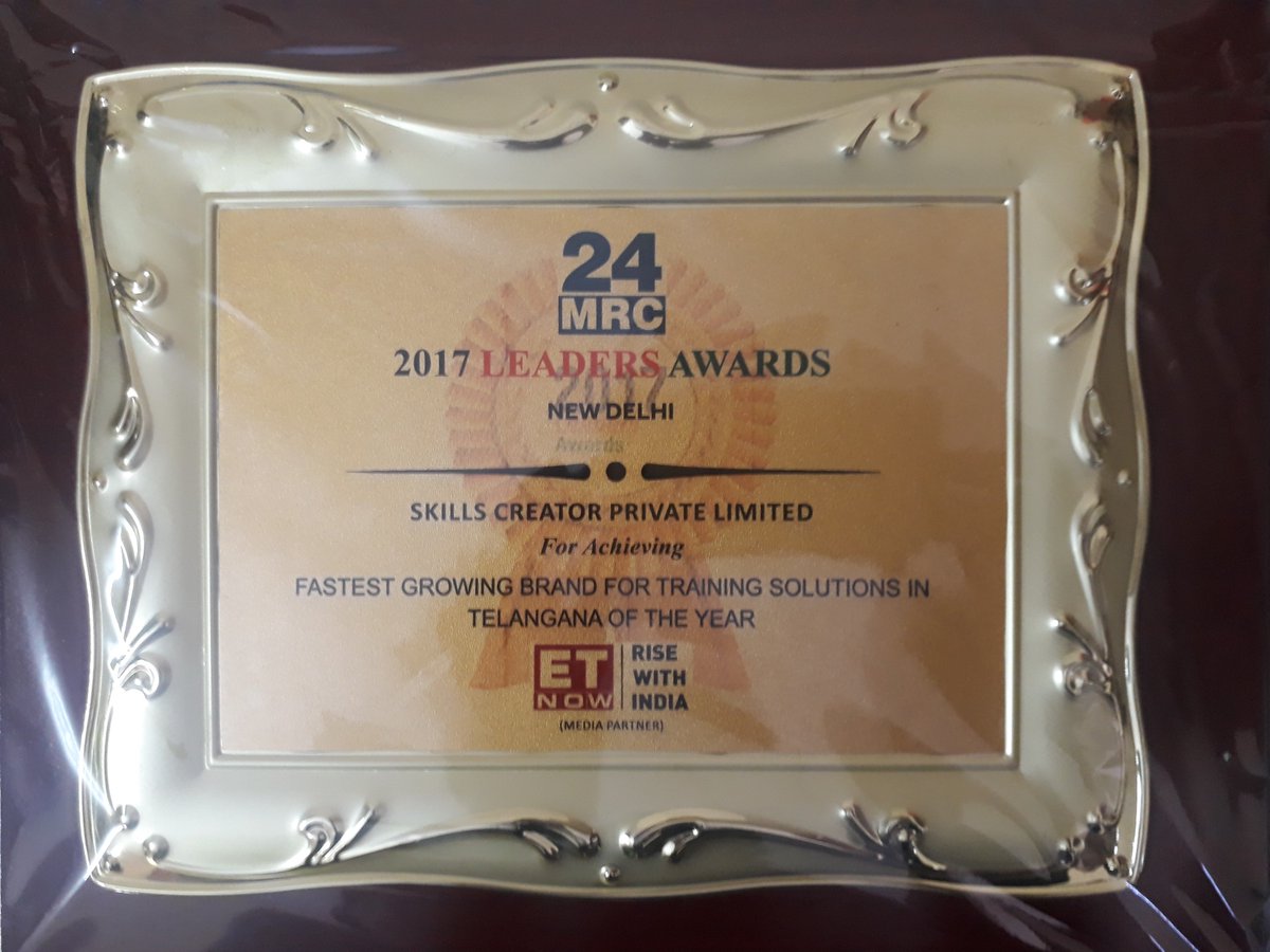 leadersawards's tweet photo. “FASTEST GROWING BRAND FOR TRAINING SOLUTIONS IN TELANGANA OF THE YEAR”- SKILLS CREATOR PRIVATE LIMITED https://t.co/W2panlqUuc