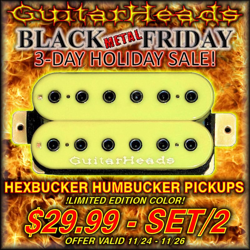 GuitarHeadsNet's tweet photo. Holiday deals all weekend at https://t.co/iC664wElK1
#guitar #hexbucker #humbucker #pickup #neoncream https://t.co/ltc7cH5PBL
