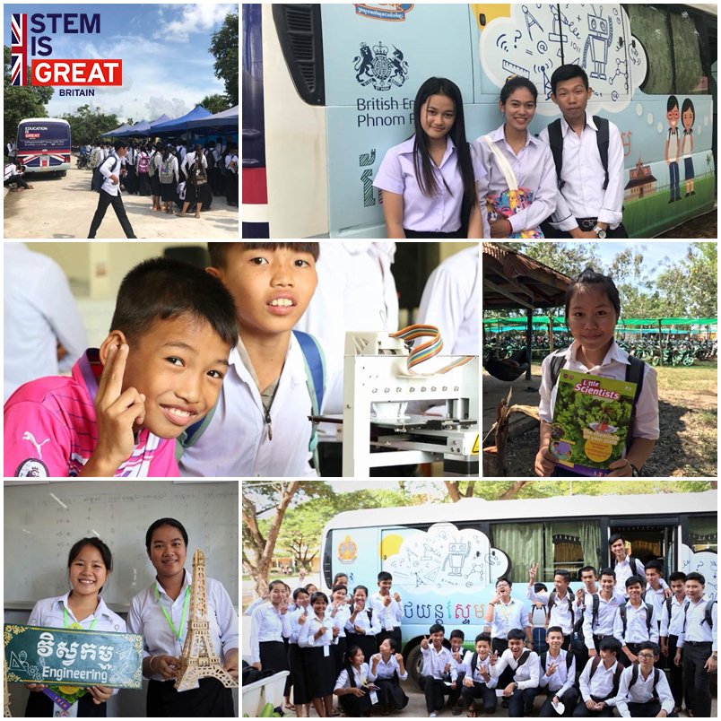 ukincambodia's tweet photo. Snapshots of our #STEMBusKH visting many schools in Koh Kong, Kampong Chhnang and Pursat this month. #UKKH #STEMisGREAT https://t.co/JJWEYgmyfH