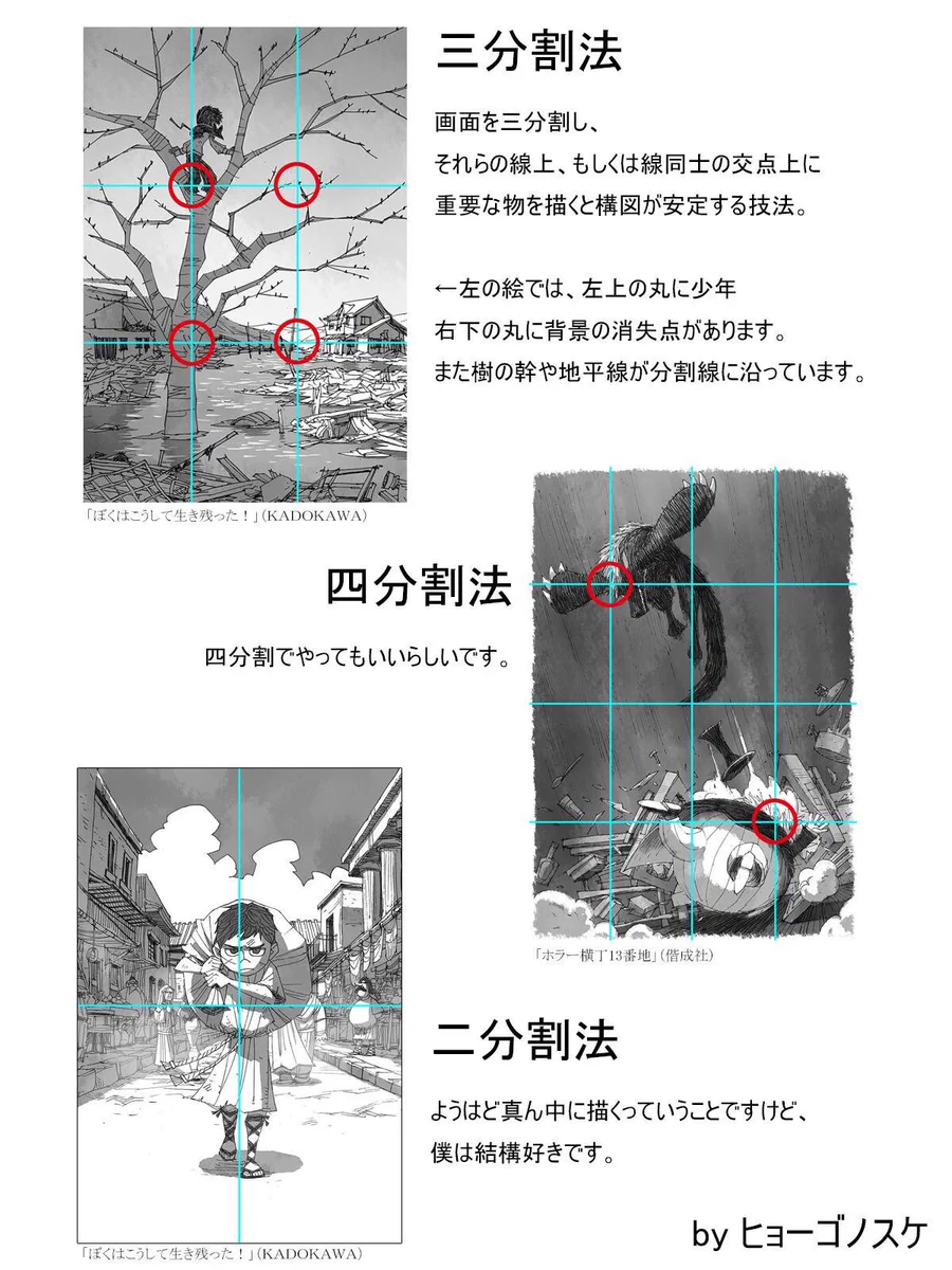 イラスト構図に困ったときによくやるやつ。ご参考にしてみてください。