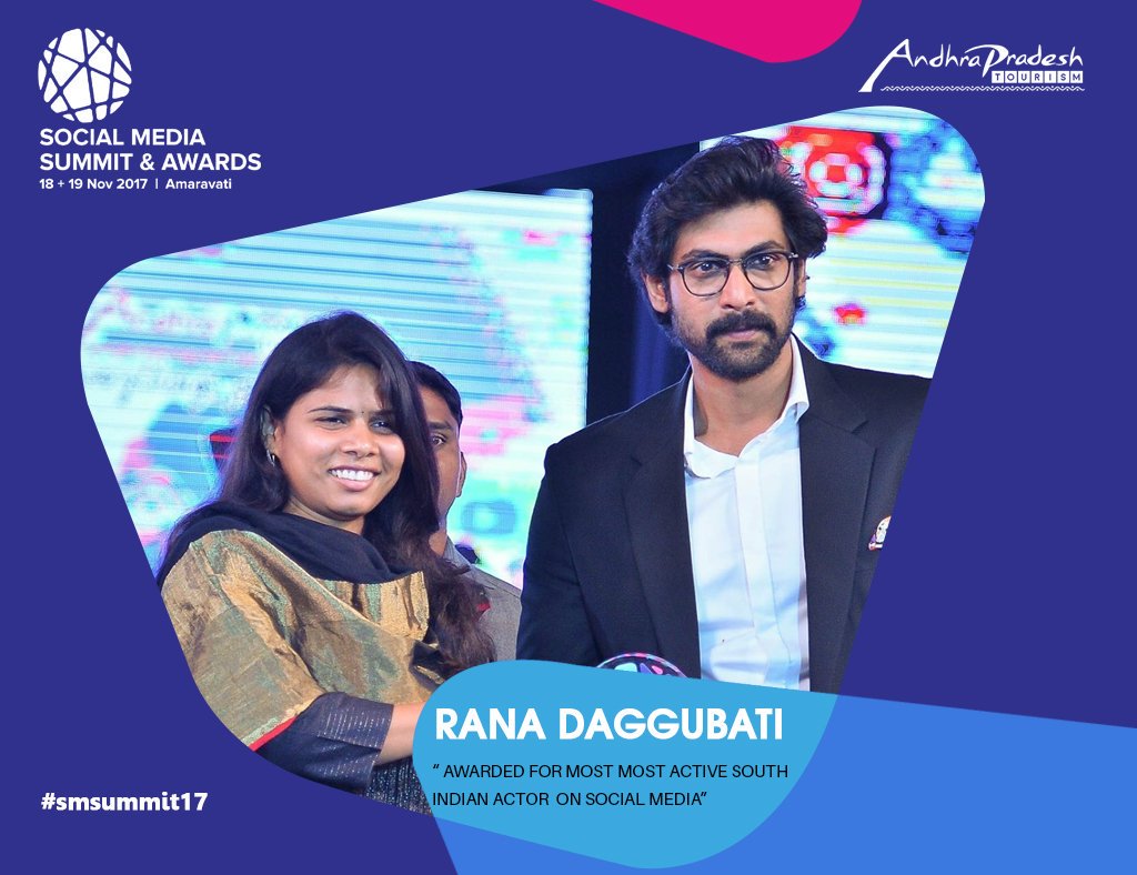 WorldRanaFans's tweet photo. "It's great honour to be here, people are wonderful and warm. Thank you Amaravati!" - @RanaDaggubati #SMSA #smsummit17 https://t.co/zYpmWY91Ah