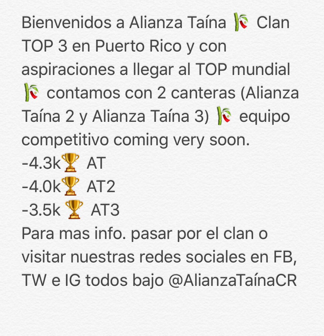 EsportsTainos's tweet photo. VIENE VIENEEE, hay que hacer la familia crecer. Unanse al clan más divertido y dinámico de Puerto Rico. https://t.co/hVGcJwwjkb