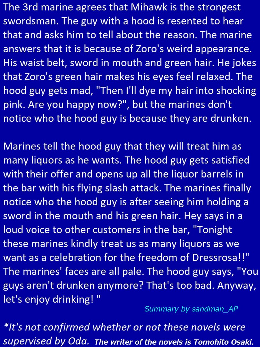 Sandman Ar Twitter Here Is My Summary For Novel Zoro In One Piece Novel Straw Hats Stories Which Was On Sale This Month This Is A Story In Which 3 Marines Talk