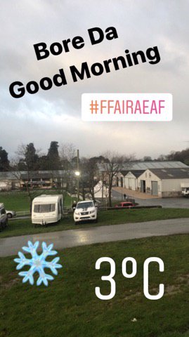 Bore Da i chi oll o'r #FfairAeaf ❄️
Cadwch mewn cysylltiad gan ddefnyddio'r hashnod #FfairAeaf

Good Morning from the #WinterFair ❄️
Keep in touch by using the #WinterFair hashtag!