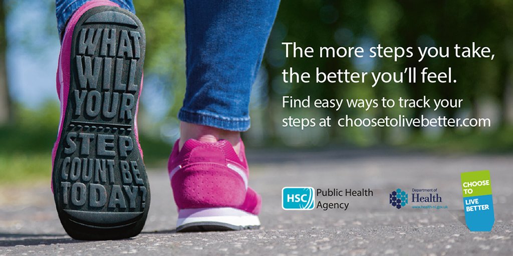 publichealthni's tweet photo. Sometimes we overlook the benefits of simple activities like walking. Building up the number of steps each day can be an easy way to increase the amount of physical activity we do. Count the number of steps you take &amp; set yourself a target to increase it - https://t.co/BSnAoDsknX https://t.co/xdKRu9ZMAu