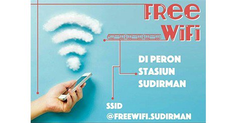 Enjoy Free Wifi di Peron Stasiun Sudirman.