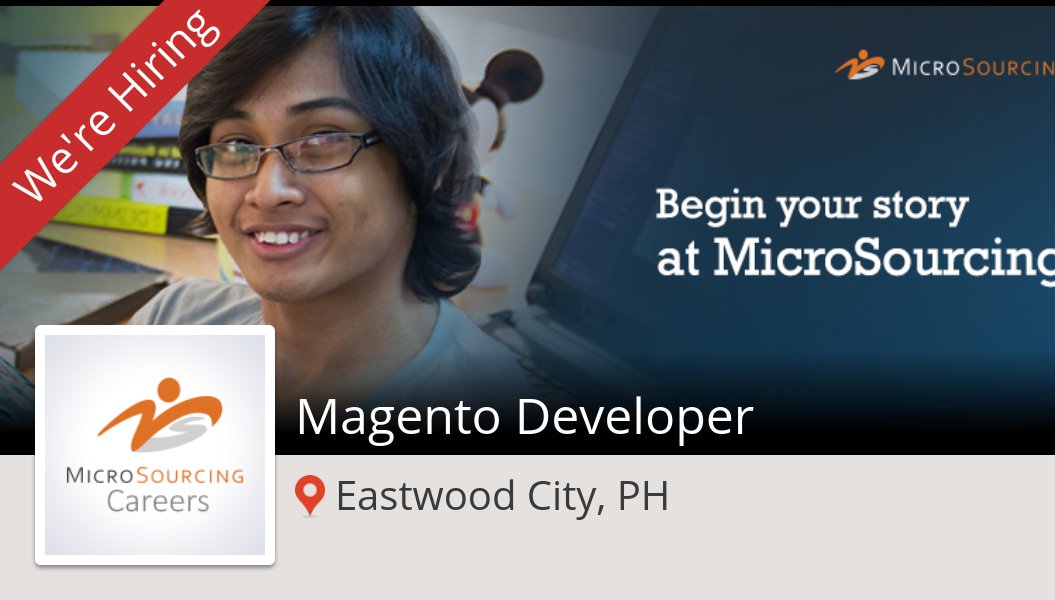 Join_MS's tweet photo. #MicroSourcing is hiring a Magento #Developer in #EastwoodCityPH, apply now! #job https://t.co/omLf8C23vV #NowHiring https://t.co/AdrxrypyQu