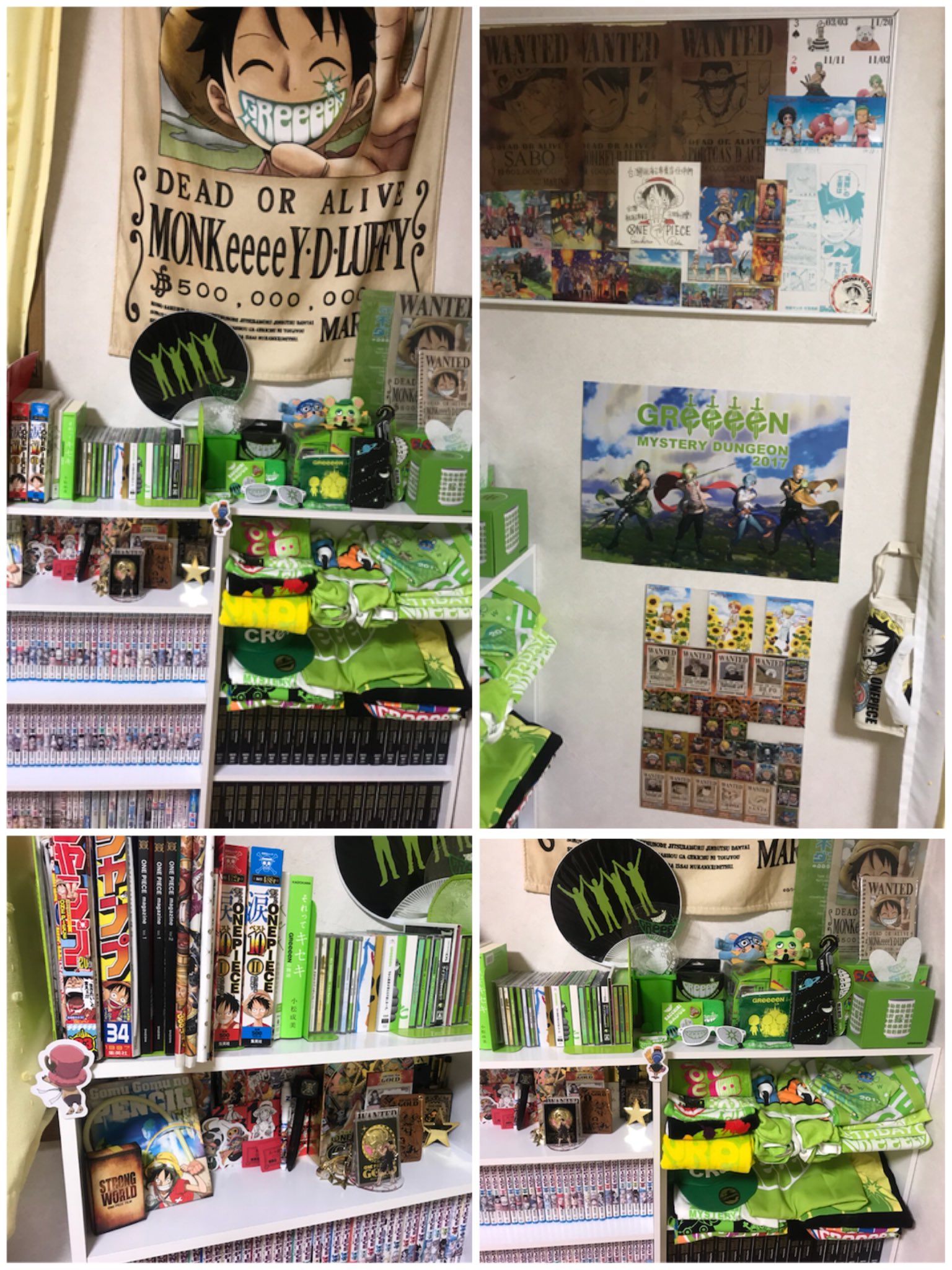 いずむ Grcrew ワンピ垢 俺の部屋 グッズや フィギュア最高 One Piece Greeeenの割合は 8 2 だけど 最高の部屋だァー チョッパー多いなｗgreeeenのグッズも結構ある タオルや服もｗ ひかないでねｗ ワンピースフィギュアを投稿しよう