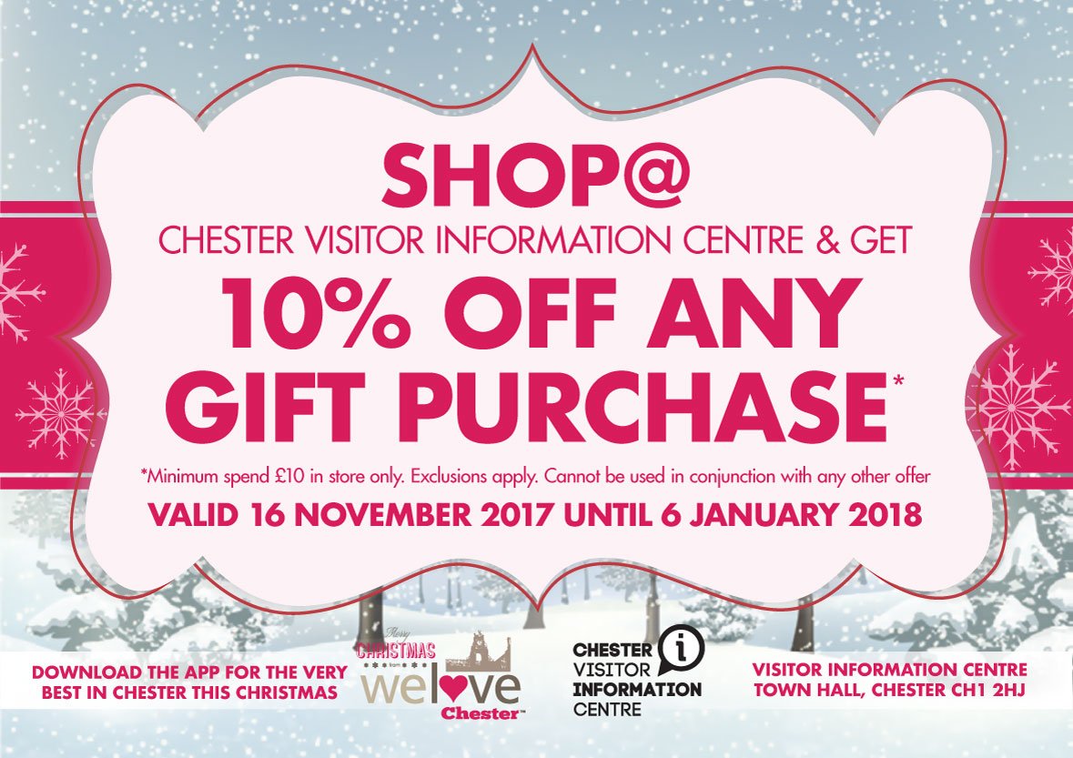 WE'RE ALL LOVIN #ChristmasInChester #Chester  
<a href="/michel_katrina/">Katrina Michel</a> @ChesterXmas <a href="/Chester01244/">Chester Visitor Information Centre Shop</a> <a href="/VisitChester_/">Visit Chester</a> @CH1Chester 
<a href="/GinandAleBar/">Gin & Ale Bar</a>  
.. and while you're there - make sure you pop into The Visitor Information Centre for 10% OFF purchases of £10 + over! 
#Cheshire 
#WeLoveChester