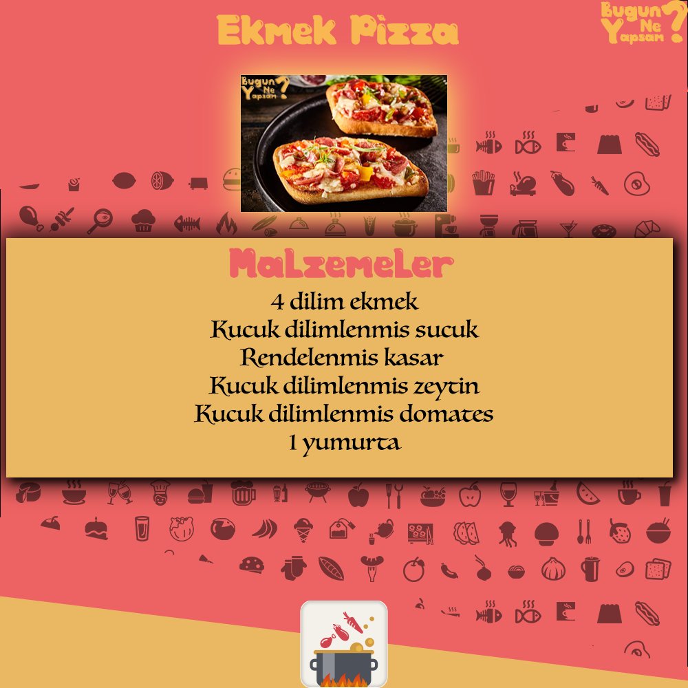 bugunneyapsaam's tweet photo. Ekmekten pizza mı olurmuş demeyin?
Yaptık oldu!
Pazar kahvaltısının vazgeçilmezi olmaya geliyoruz!
Malzemeleri yazdık. Tarifi #BugunNeYapsam'da!
Bugün Ne Yapsam çok yakında #Google Play ve #Apple Store'da... https://t.co/Ed6HpPEICk
