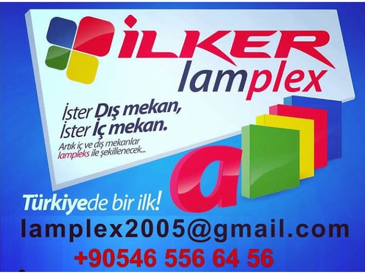 ilkreklamcomtr's tweet photo. #ilkReklamKolayHarf #ilkreklam #lamplexkesim #lamplex #cnckesim #kolayharf #alucorkesim 
LamPlex CnC Fason Kesim Merkezi
0212-462 5 462
Whatsapp:+90546 556 64 56 https://t.co/kh24KeHsNc