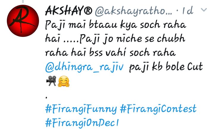 akshayrathorA9's tweet photo. @KapilSharmaK9 Paaji Maine bhi answer sbse phle diya tha ���� nhi iya select kyo Paji 😢@TheMovieFirangi #firangifunny #FunnyContest #Firangi #FirangiOnDec1 😢🇬🇧🇮🇳 https://t.co/9p7oERc2BA