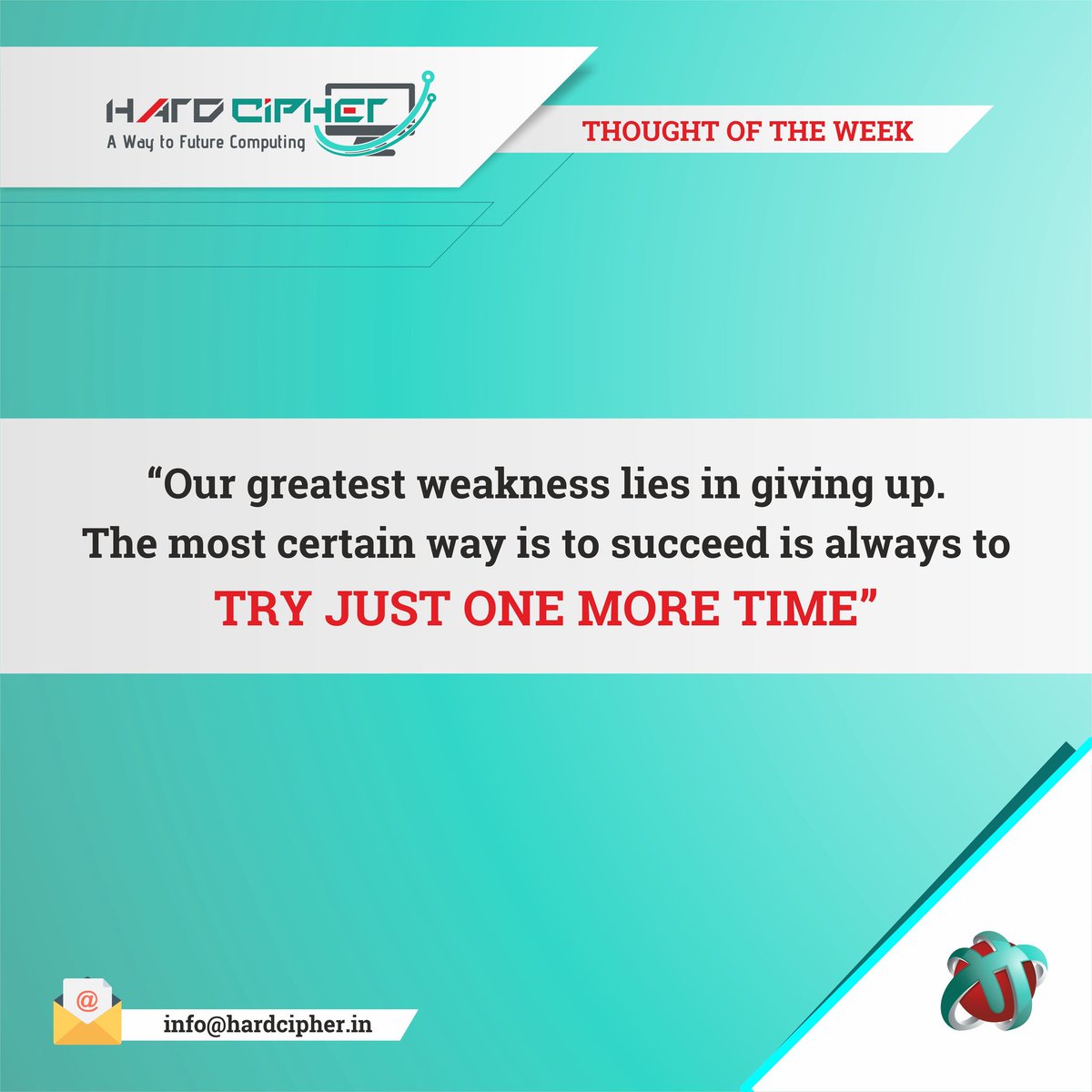 hardcipherindia's tweet photo. Thought of the week
#hardcipher #thoughts #website #design #icon #web #best #price #printmedia #print #media #SEO #SMO #DIGITAL #CONTENT #APPS #cipher #work #team #sales #market #client #hard #blog #india #expert #offer
#dynamic #awesome #quality
visit : https://t.co/oxryLpCKaY https://t.co/Q4kmgFI2xX