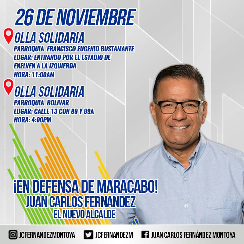 Buenos días, comparto mi agenda para hoy domingo #26Nov #EnDefensaDeMaracaibo