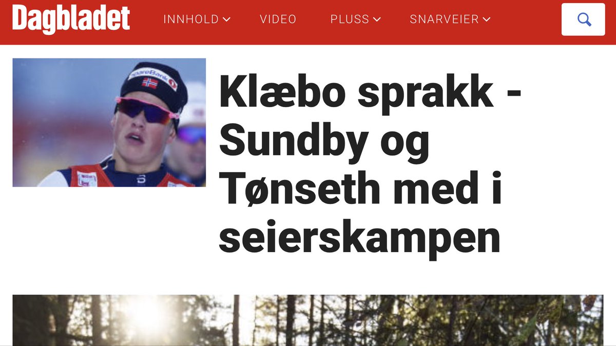 GFalkum's tweet image. Dagbladet litt tidlig ute, Klæbo er supermann. 3 løp, 3 seirer. @db_nyheter #crosscountry