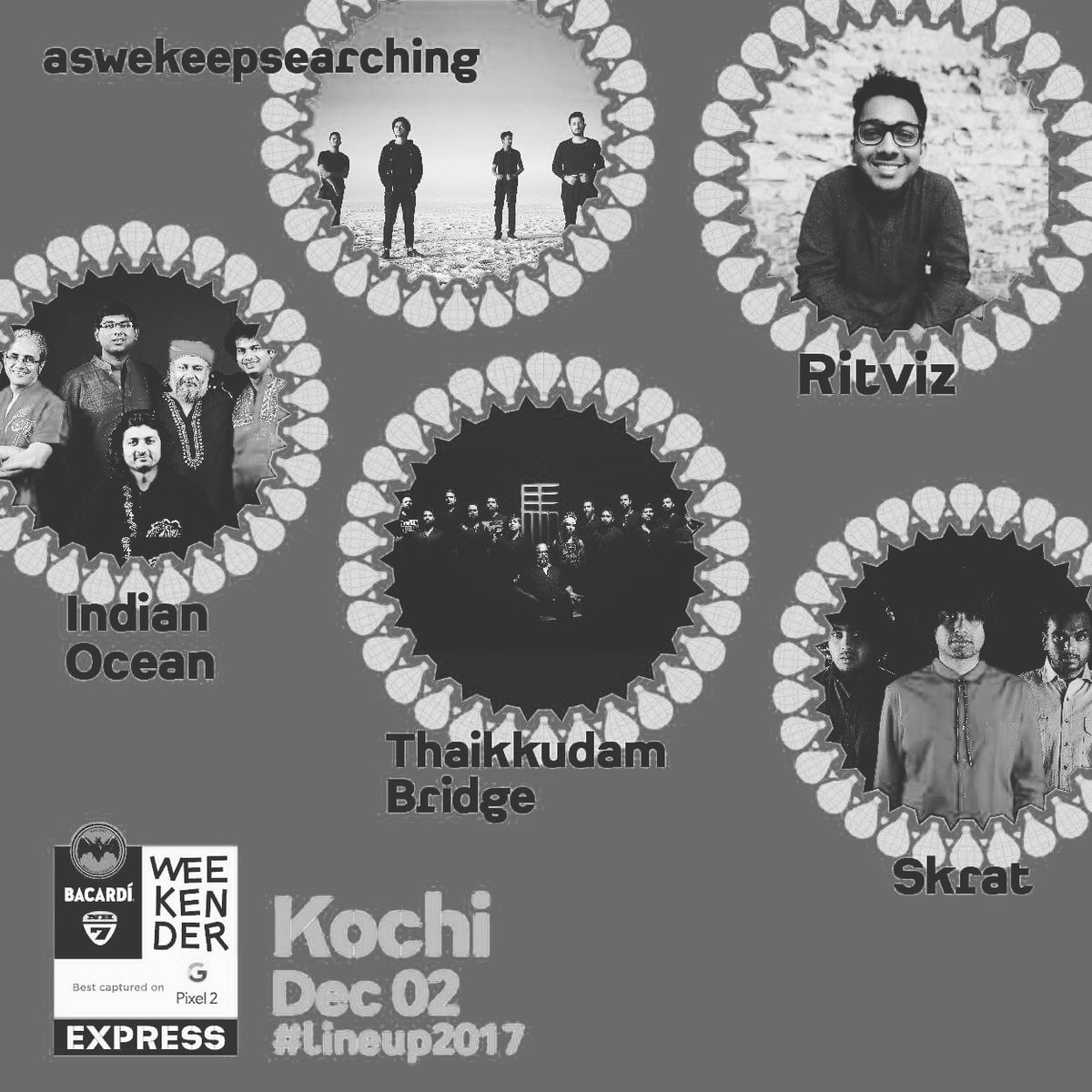 mithunpseutopia's tweet photo. Dec 2...  NH7 weekender in Kochi for the first time. Don't miss it #livemusic #musicfestival #thaikkudambridge #indianocean  #aswekeepsearching #skrat #ritviz #nh7weekender https://t.co/NCdL7Xxdcq
