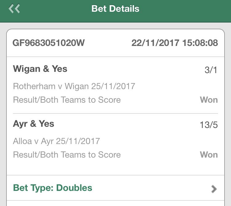AccaDooBets's tweet image. Three AccaBOOMs yesterday 💥💥💥

14/1 btts and win double ✅ 
4/1 Scottish treble ✅ 
2.5/1 champo treble ✅ 

#freetips #freedailytips #winningtips