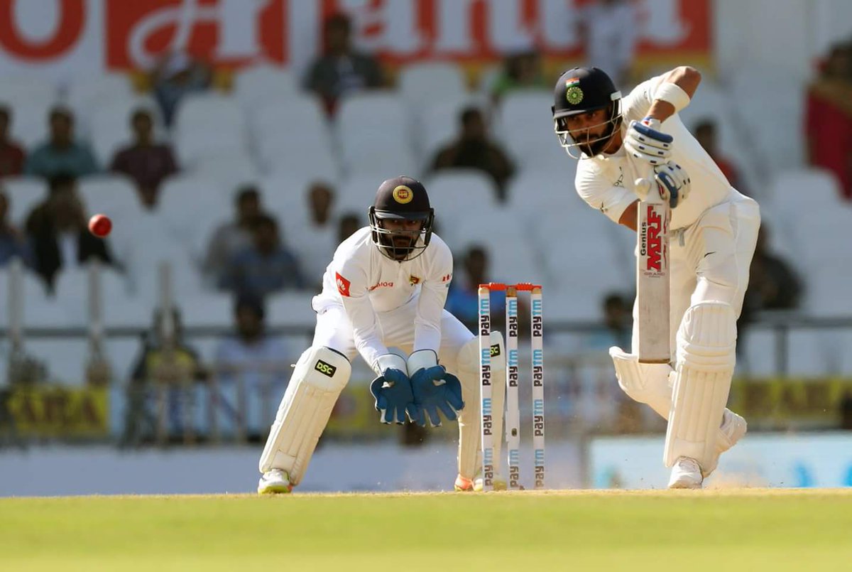 ImAyush1622's tweet photo. Yet another century for @imVkohli Brings up his double century no.5 and take India into a strong position.
#INDvsSL
#Run_Machine
#Double_Ton
🇮🇳 https://t.co/w6ROyaQ8bo