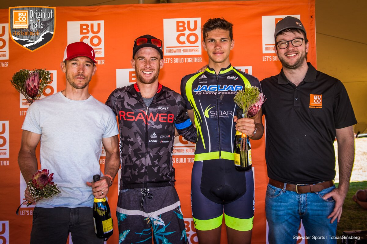 OriginOfTrails's tweet photo. After two days of superb riding  @renaygroustra and Ila Stow were crowned 2017 #BUCO Origin of Trails Champions while @DanielvanderWa1 and Christine van der Walt won the men’s and women’s Short Route respectively. 

📷: @Volume_Photo https://t.co/xoDznQs2jP