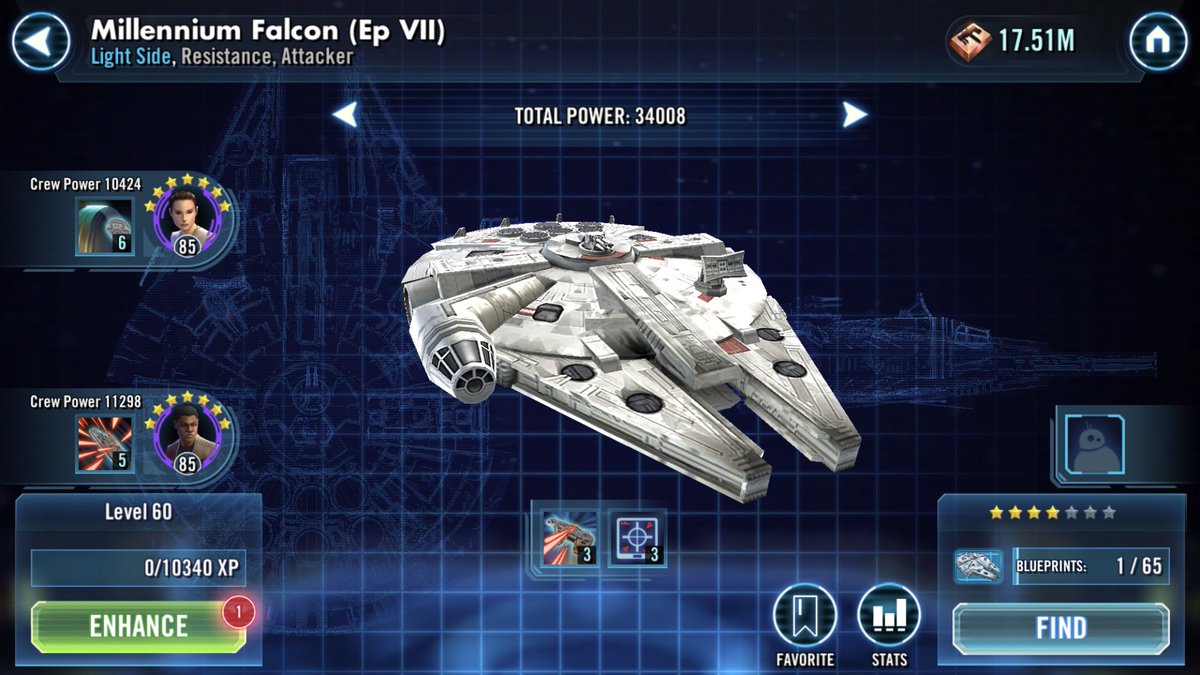 taco5056's tweet photo. Unlocked the falcon! #swgoh #millennialfalcon https://t.co/UXXZAWB3se