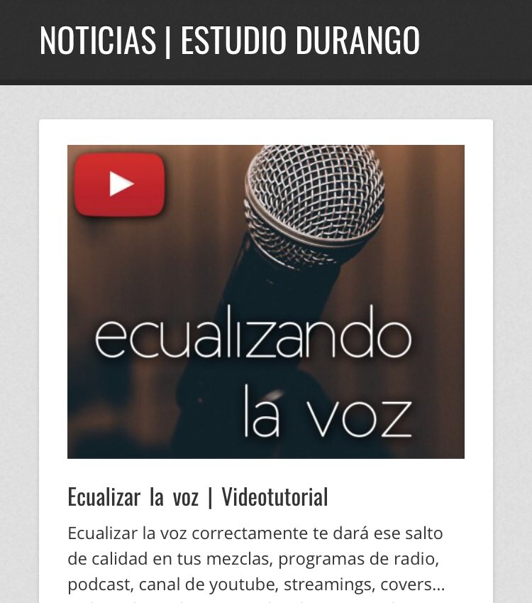 estudiodurango's tweet photo. Videoturorial | Ecualización de voces. Ya disponible nuevo post con video explicativo para conseguir un buen sonido en tus canciones, podcast, programa de radio, canal de youtube... Espero que os sirva de ayuda, tenéis el post en https://t.co/hdaDcJ51Zw
Un saludo 👋 https://t.co/5jvBF48RZ6