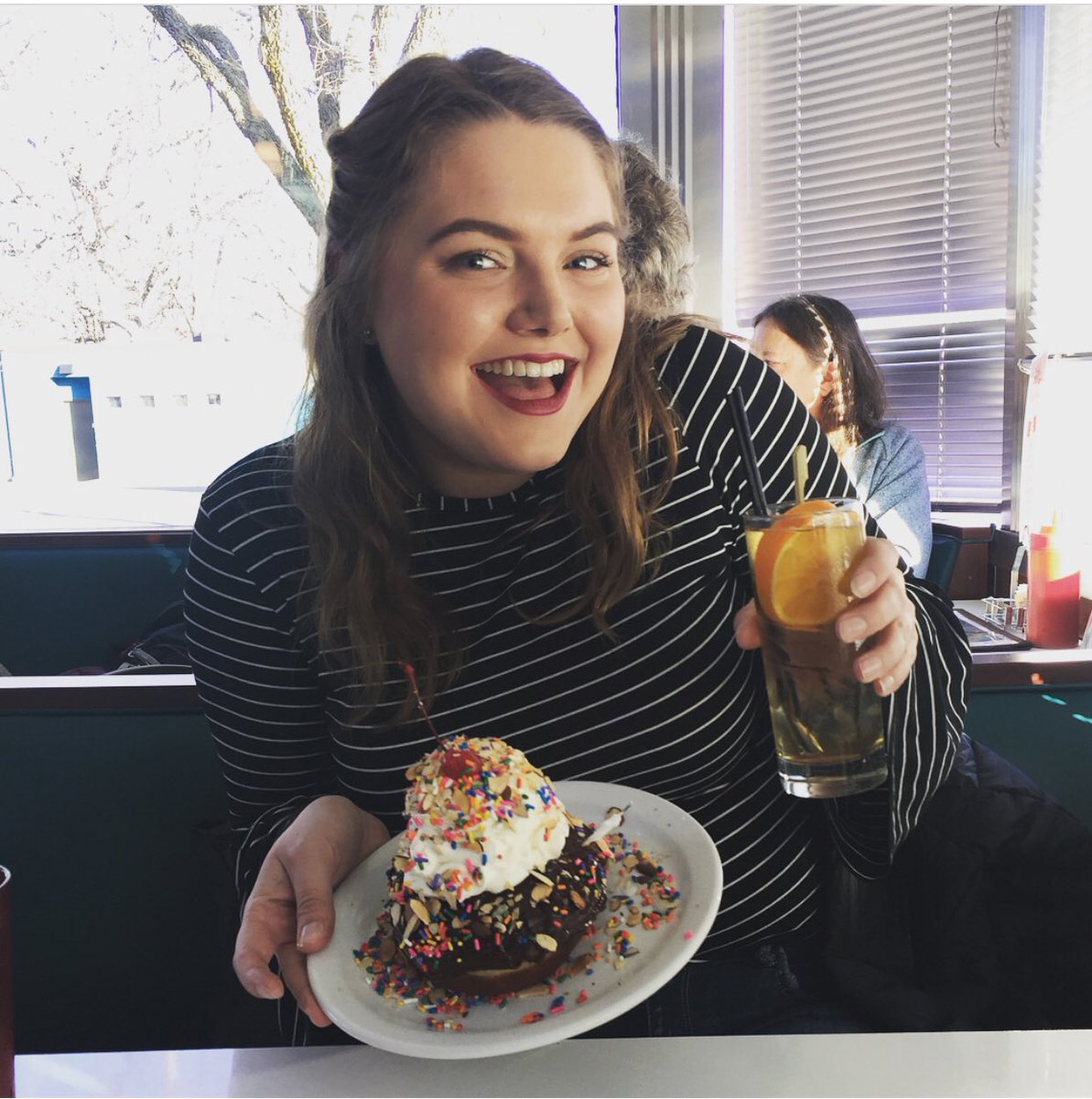 Hi_Lo_Diner's tweet photo. Shelby. Has been to 8 countries in the past year. Just turned 21. Has 17 striped shirts. Eats at Hi-Lo. #humansofhilo #dinerdrinks #iateathilo https://t.co/P2iyM34xeV