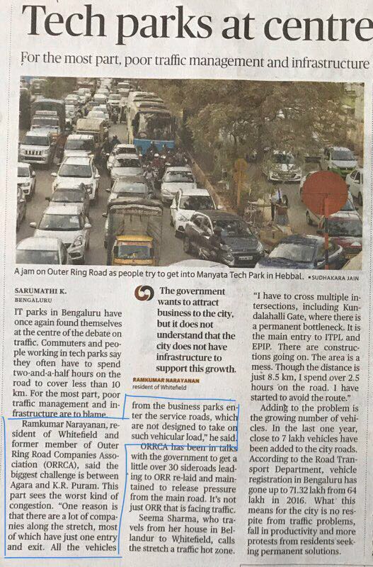 WFRising's tweet photo. All ye Tech Parks: traffic’s on you. Ecospace, Manyata, ITPL are all ghastly at managing the 100’s of vehicles that go through daily. @ramnar https://t.co/gZr3e0ro5Y