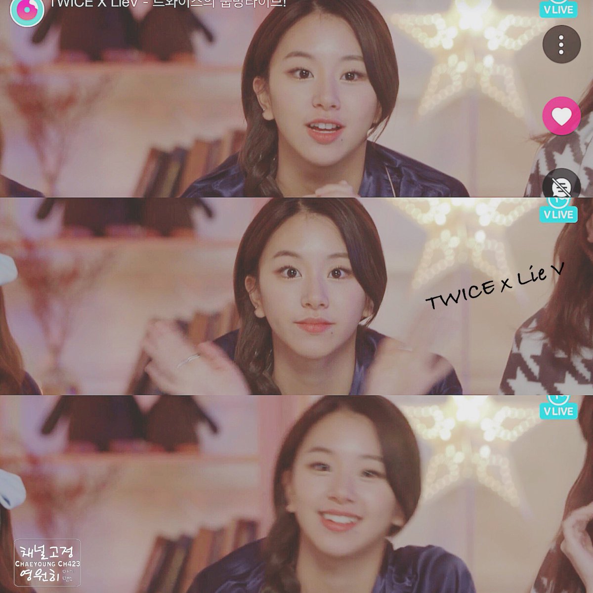 clairekuma's tweet photo. 17-11-26 22:00 TWICE x Lie V
10點躺放開始囉!彩瑛綁辮子喲,超美💘
直播連結📽 https://t.co/lK20O1p5DU 

#twicetagram #Likey #Likey7thWin
#ONCE #원스 #TWICE #트와이스
#Chaeyoung #Chaeng #Sonchaeyoung
#채영 #챙 #손채영 #彩瑛 #孫彩瑛 #チェヨン
#채영아_사랑해 #아기맹수_채영 https://t.co/fJehBWkvZi